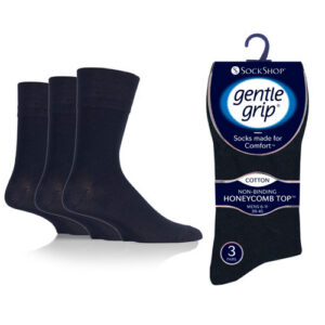 MENS GENTLE GRIP SOCKS PLAIN NAVY