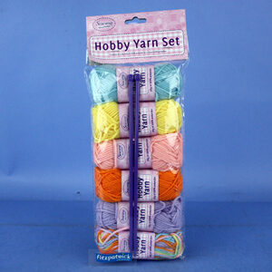 Hobby Yarn Set 6 x 20g Ball & 2 x 5mm Needles