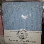 Cellular Pram Blanket Blue