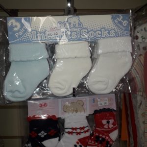 Baby Socks (3 Pack) Blue/Cream/White