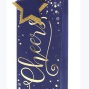 Christmas Bottle Bag Seasons Greetings (Blue)